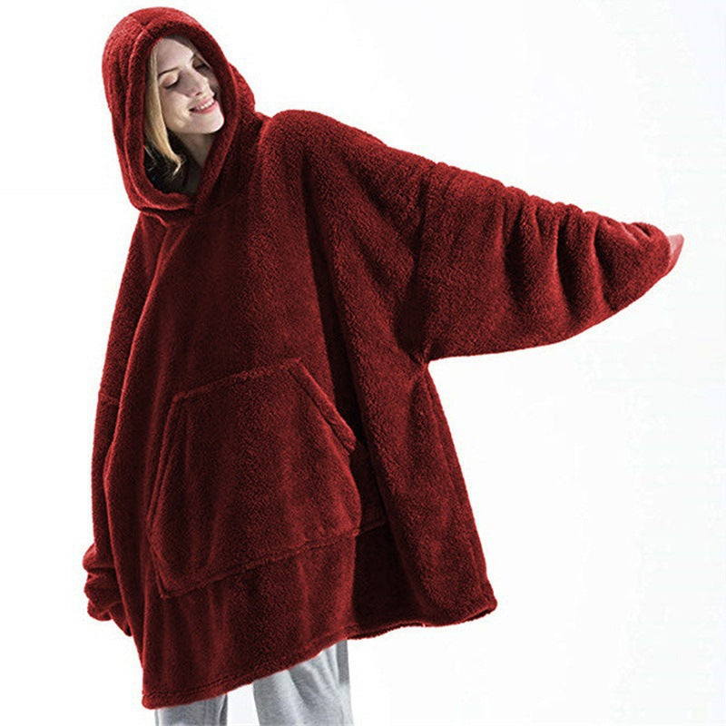 Damen oversize Fleece-Hoodie mit Kängurutasche und Kapuze ModeGeist