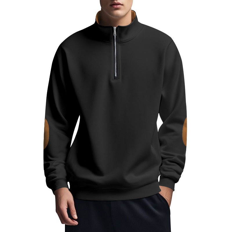 Herren sportlicher Pullover mit Stehkragen und Reißverschluss ModeGeist