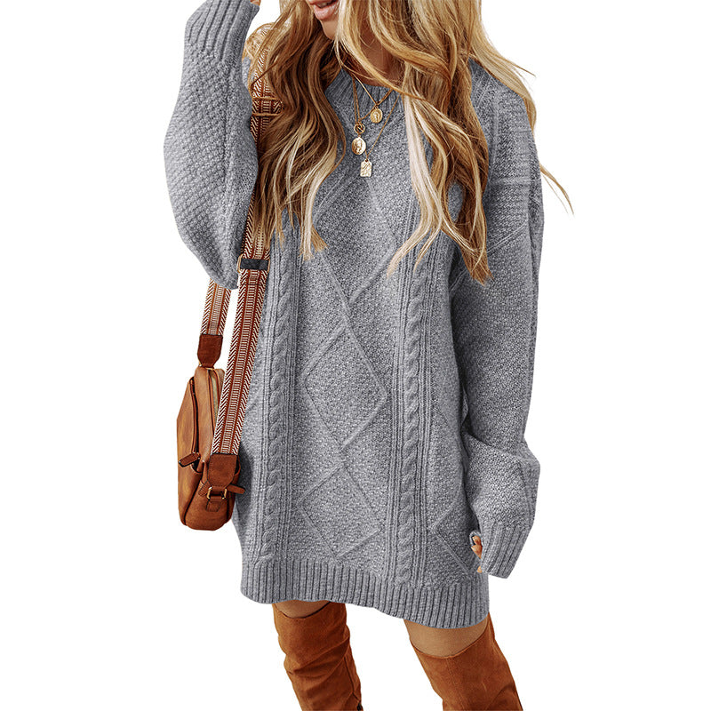 ModeGeist | Übergröße Gestricktes Sweatkleid für Damen