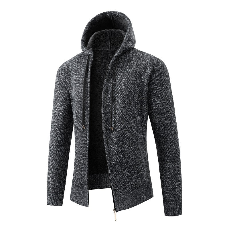 Herren bequeme Strickjacke mit Kapuze ModeGeist
