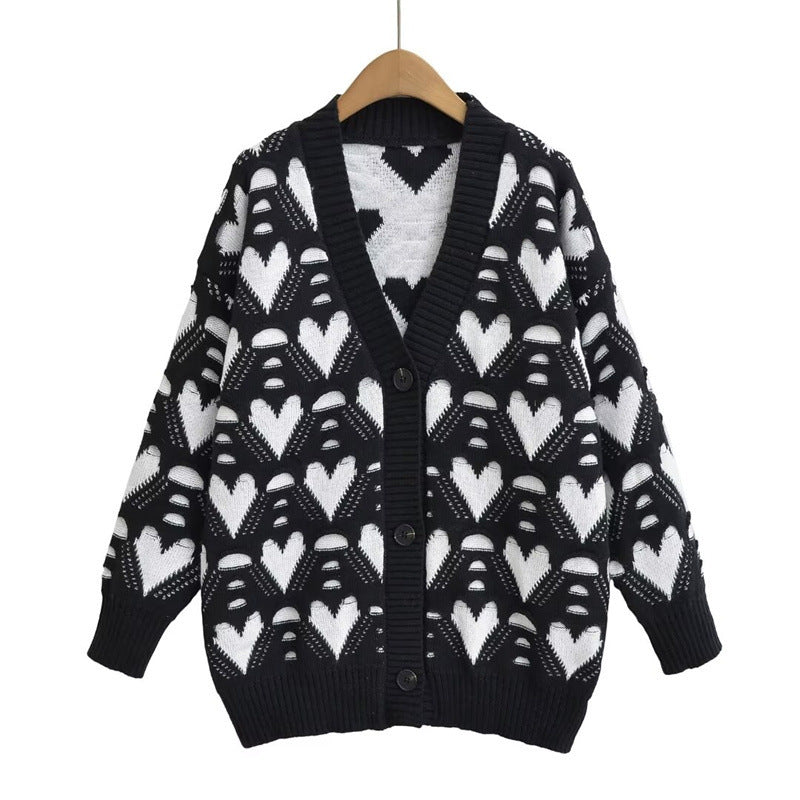 Damen Strickjacke mit Herzenmuster ModeGeist - ModeGeist