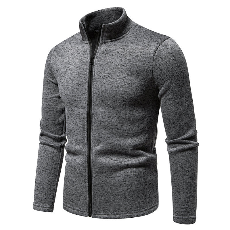 Herren Fleecejacke mit hoher Stehkragen und durchgehendem Reißverschluss ModeGeist