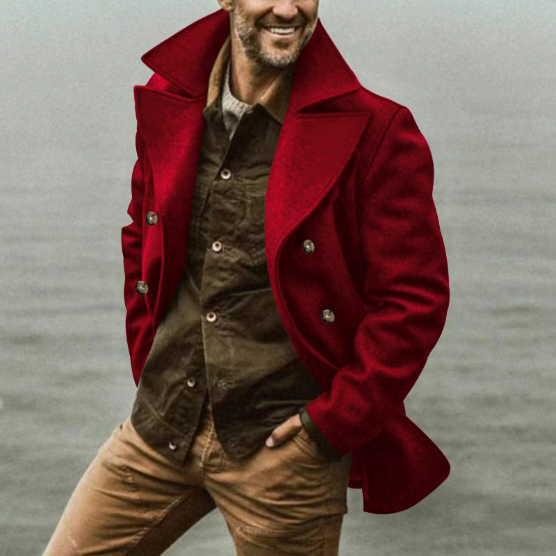Herren Elegante Wool Peacoat ModeGeist