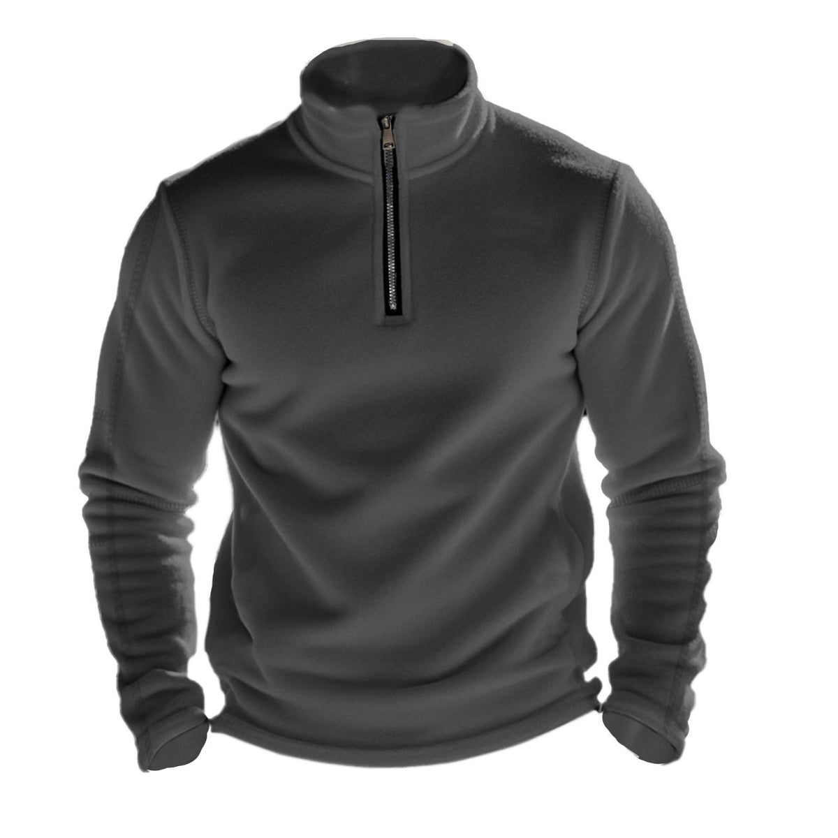 Herren Fleece-Oberteil mit kurzem Reißverschluss und hohem Kragen ModeGeist