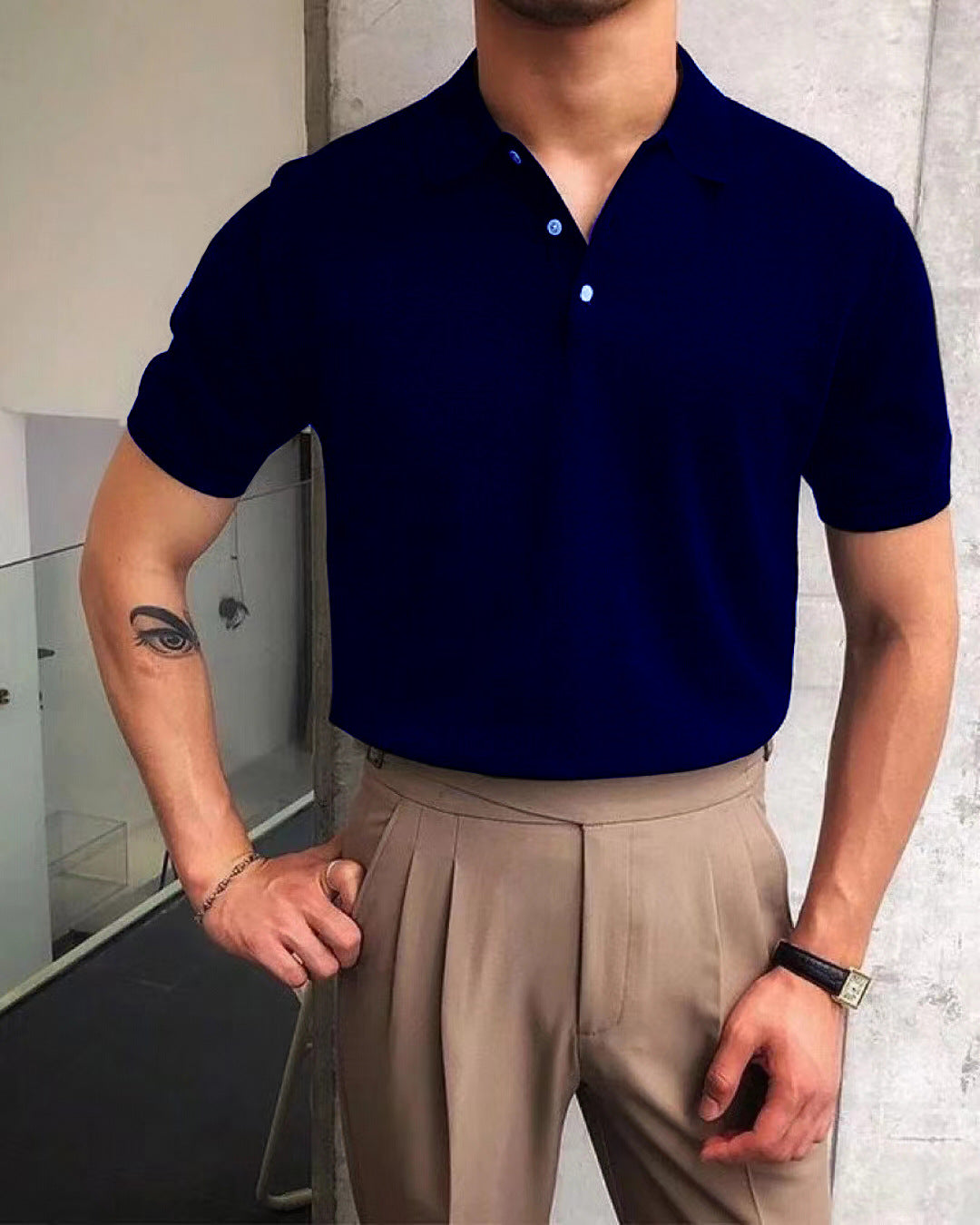 Herren Polo-Shirt aus atmungsaktiver Baumwolle mit elegantem Kragen ModeGeist