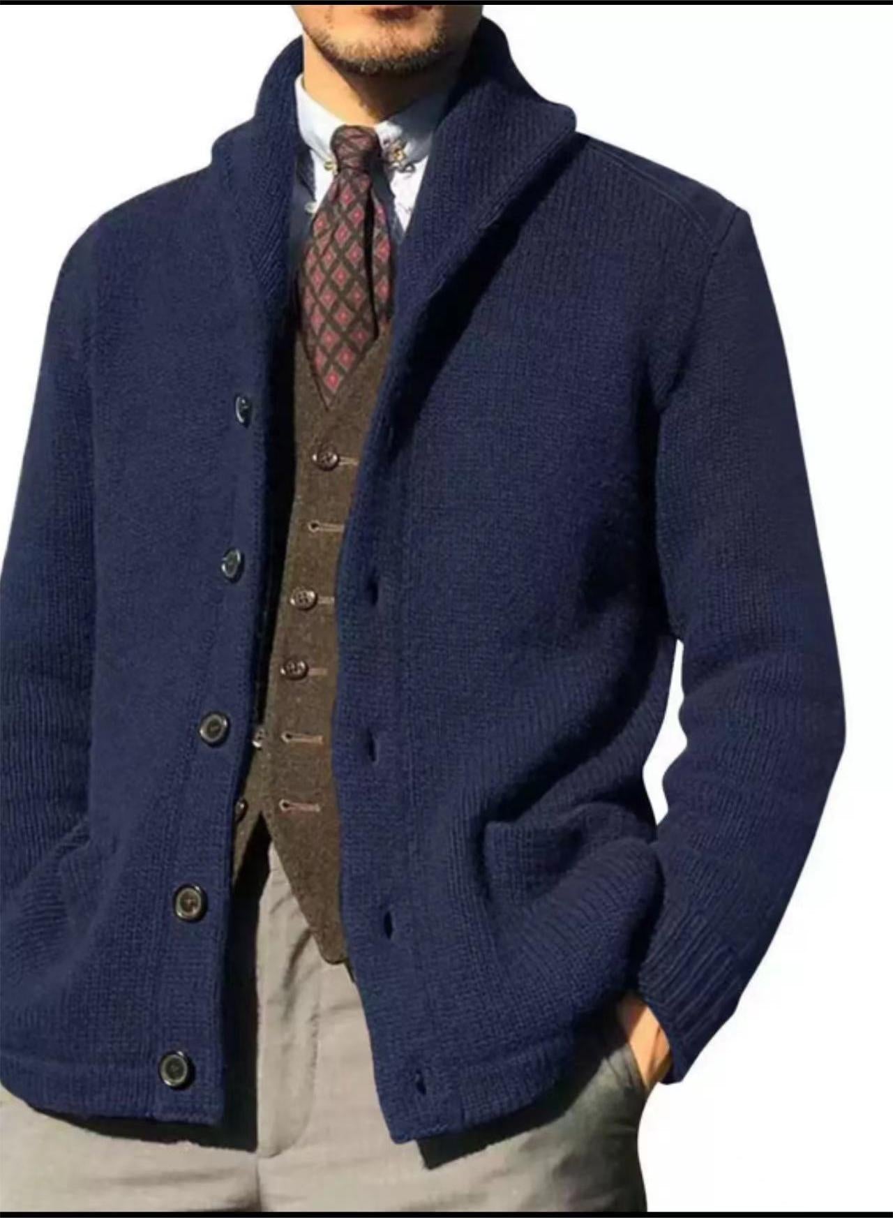 Herren Strickjacke im modernen Casual-Stil mit Schalkragen ModeGeist