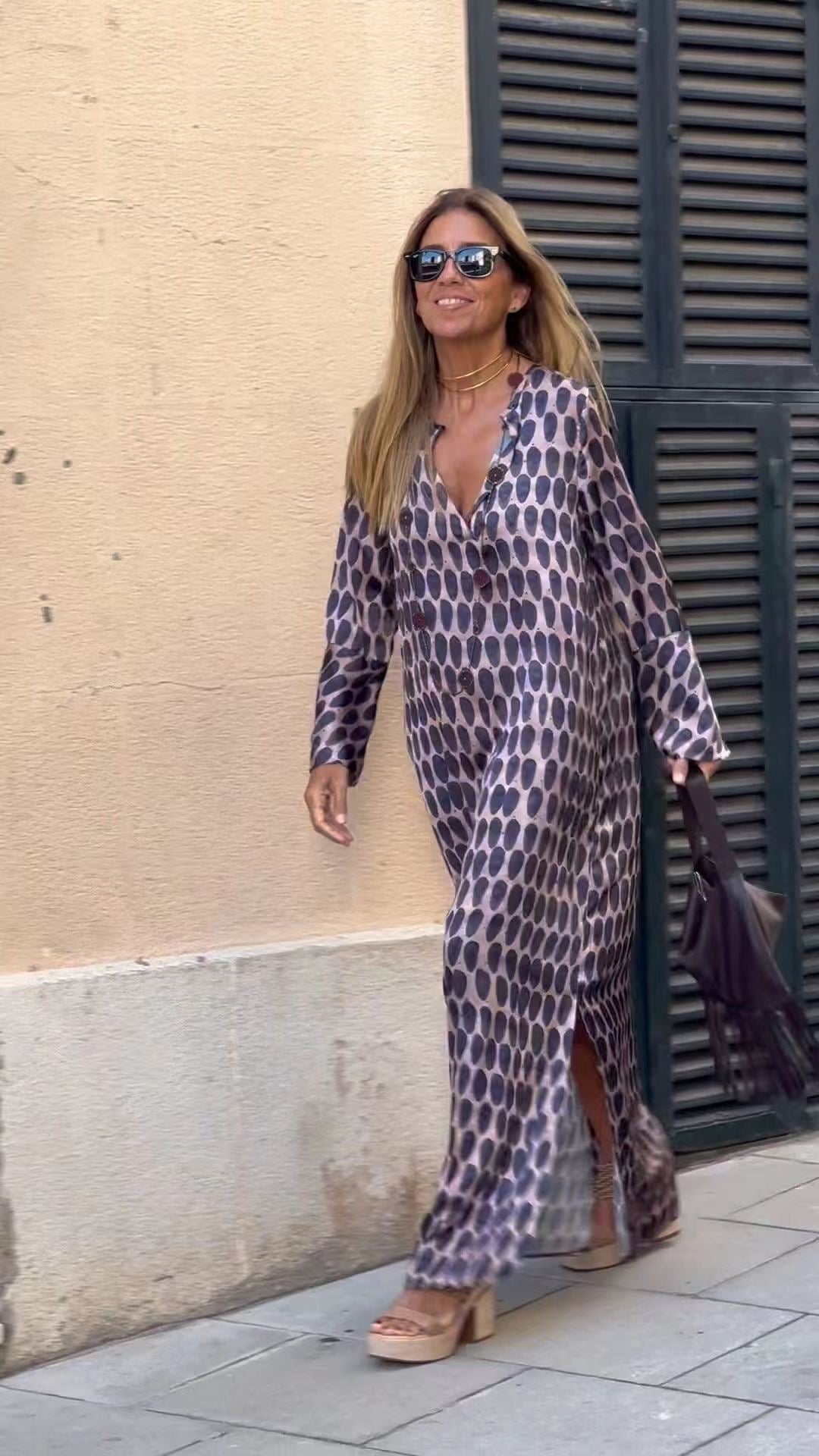 Damen Maxikleid mit modernen Mustern ModeGeist