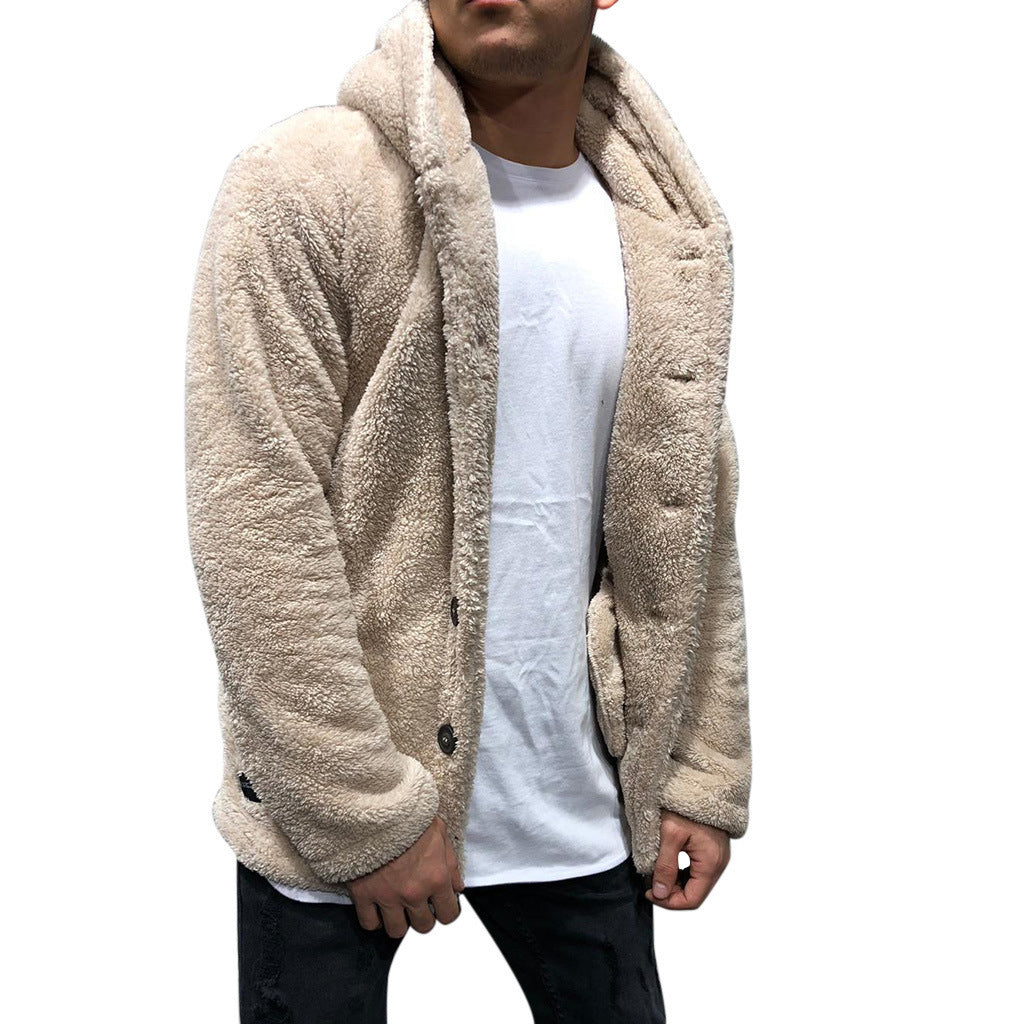 Herren Kuschelige Teddyjacke mit breitem Revers und praktischen Taschen ModeGeist