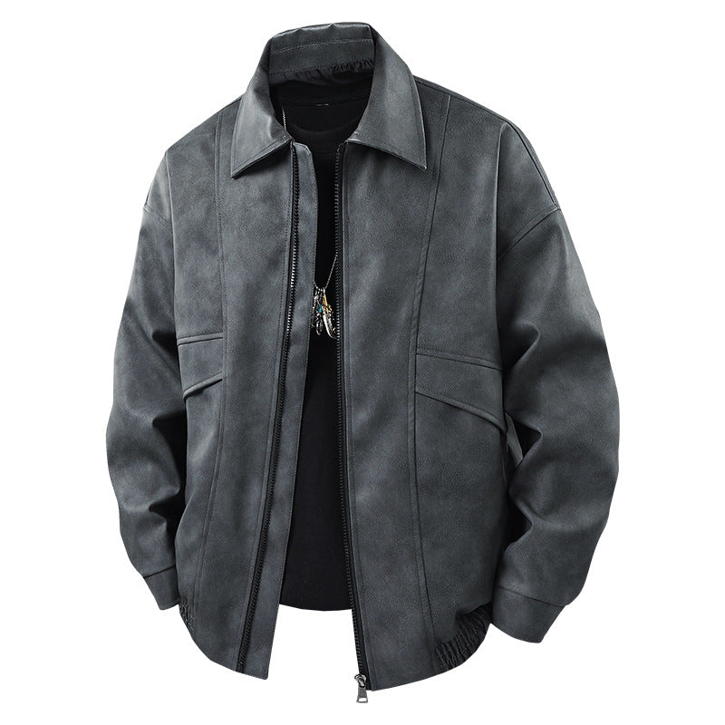 Herren Übergangsjacke im lässigen Vintage-Stil mit seitlichen Eingrifftaschen und elastischen Bündchen ModeGeist