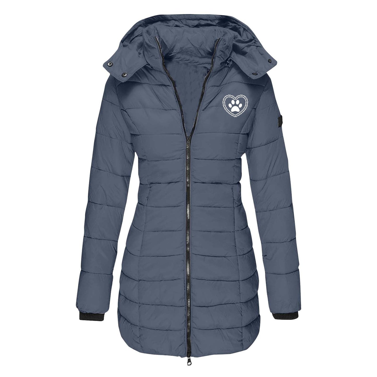 Damen gefütterte Übergangsjacke mit abnehmbarer Kapuze ModeGeist