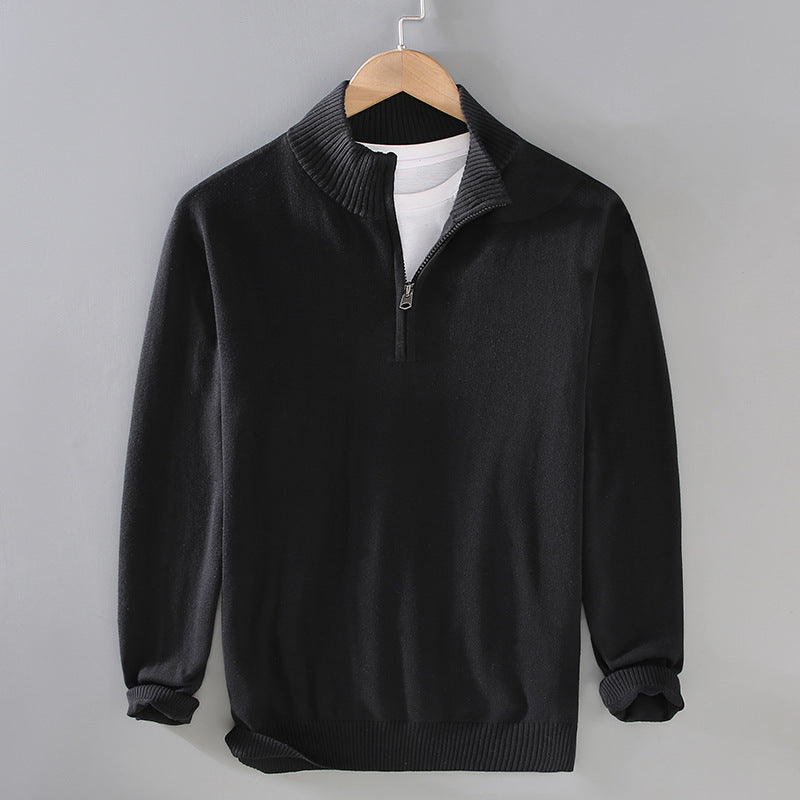 Herren Pullover mit modernem Stehkragen und Reißverschluss ModeGeist