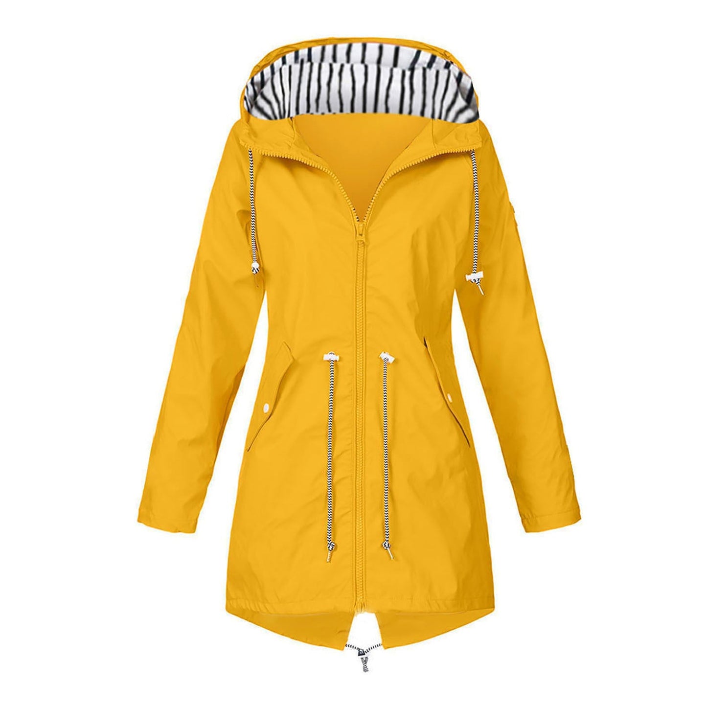 Damen wasserabweisende Freizeitjacke mit verstellbarem Kapuzenkragen und funktionalen Taschen ModeGeist