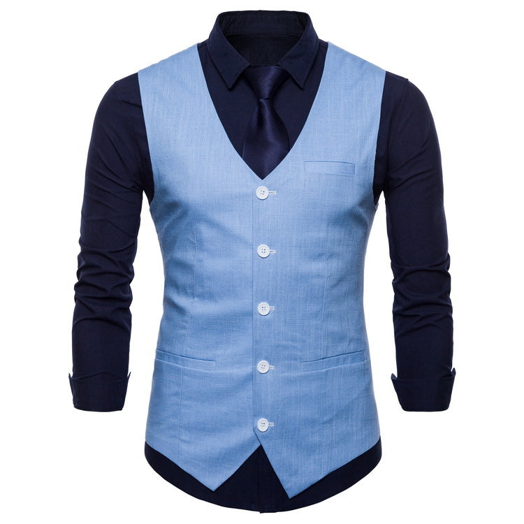 Herren elegante Anzugweste mit praktischen Taschen und detailliertem Design ModeGeist