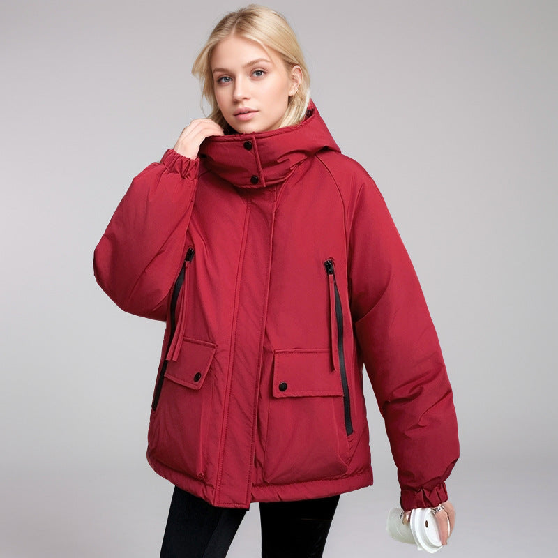 Damen sportliche Übergangsjacke mit vielfältigen Taschen und verstellbarem Kragen ModeGeist