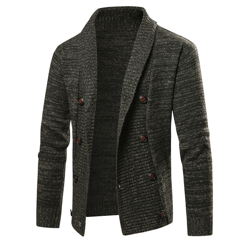 Herren Strickjacke mit modernem Schalkragen und dekorativen Knöpfen ModeGeist