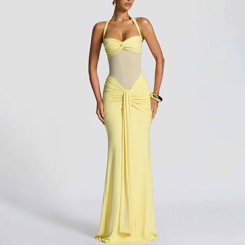 Damen Elegantes Maxikleid mit raffinierten Drapierungen ModeGeist