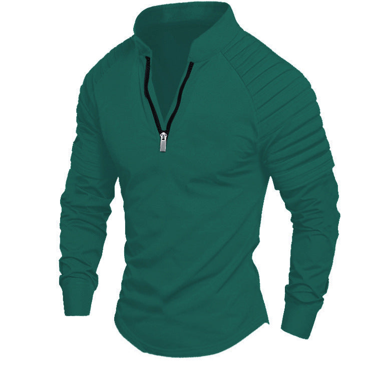 Herren Trainingsshirt mit hohem Kragen und dezentem Reißverschluss ModeGeist