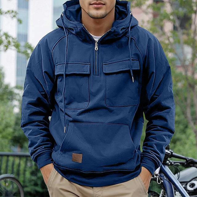 Herren modische Kapuzenjacke mit praktischen Taschen ModeGeist
