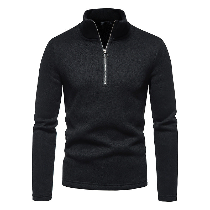 Herren sportlicher Pullover mit hohem Kragen und innovativem Reißverschluss ModeGeist