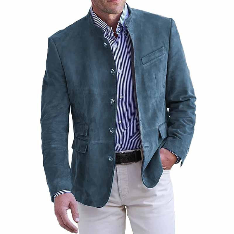 Herren Luxuriöse Wildlederjacke mit praktischen Taschen ModeGeist