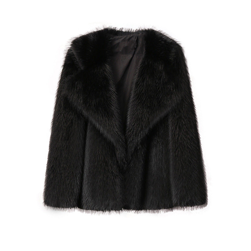 Damen Elegante Kunstpelz-Jacke mit weichem Kragen und modischem Schnitt ModeGeist
