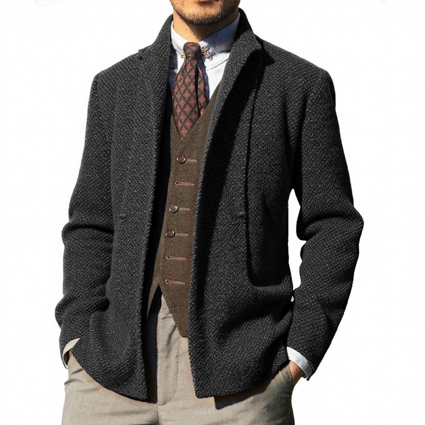 Herren elegante Strickjacke mit modernem Schnitt und praktischen Taschen ModeGeist