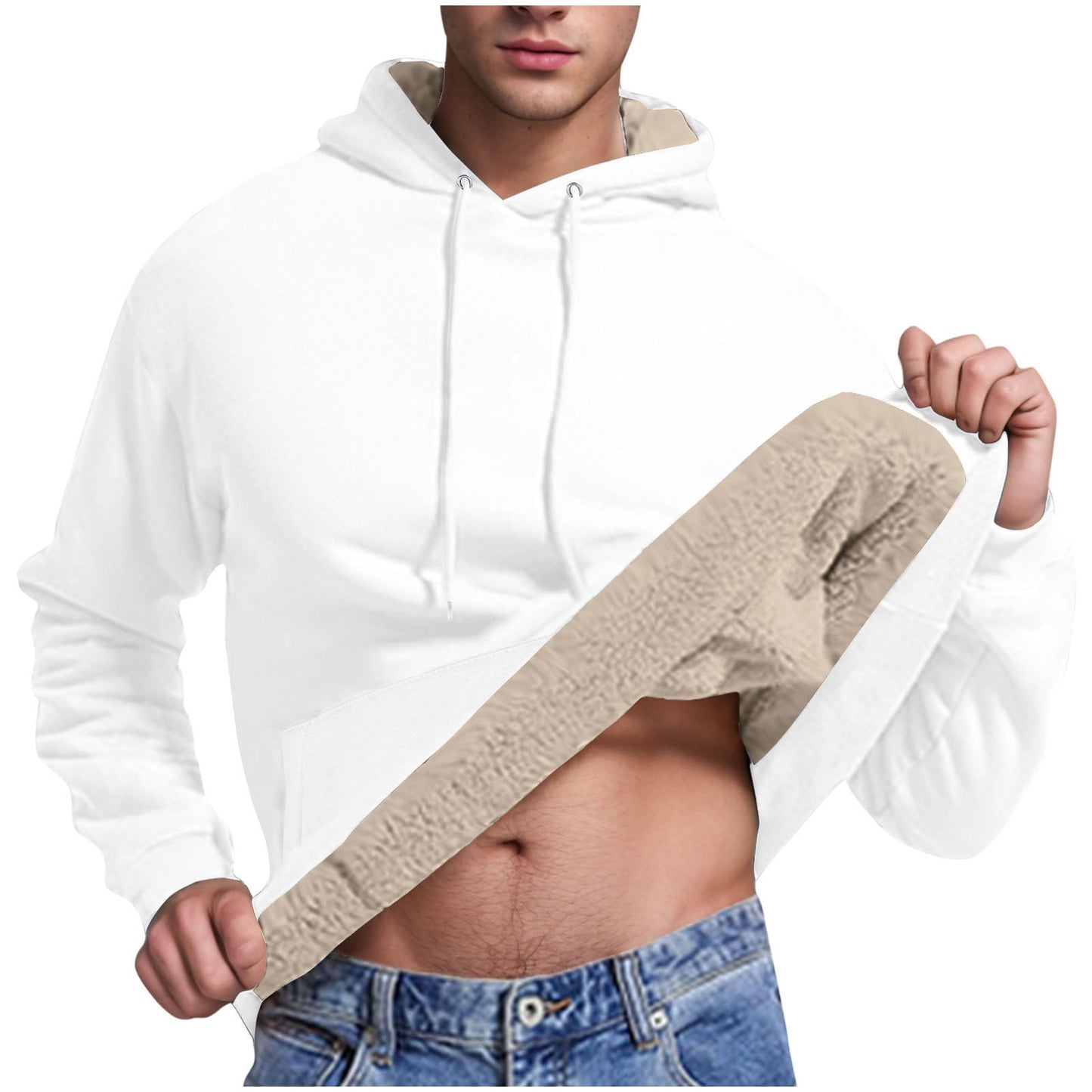 Herren Fleece-Kapuzenpullover mit innenliegendem Kuschelfutter ModeGeist