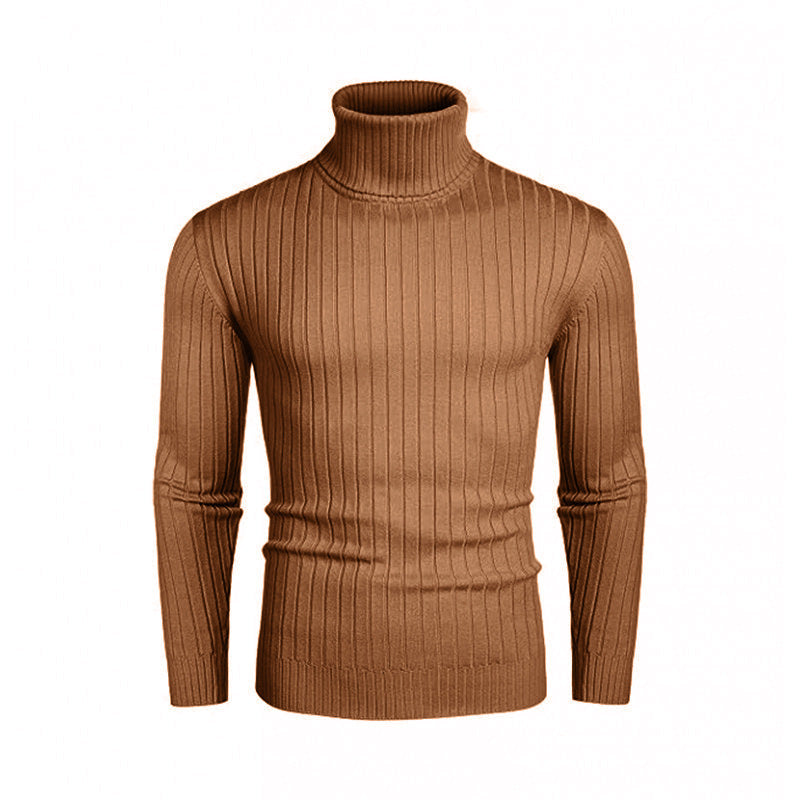 Herren eleganter Rollkragenpullover aus feinem Rippenstrick ModeGeist