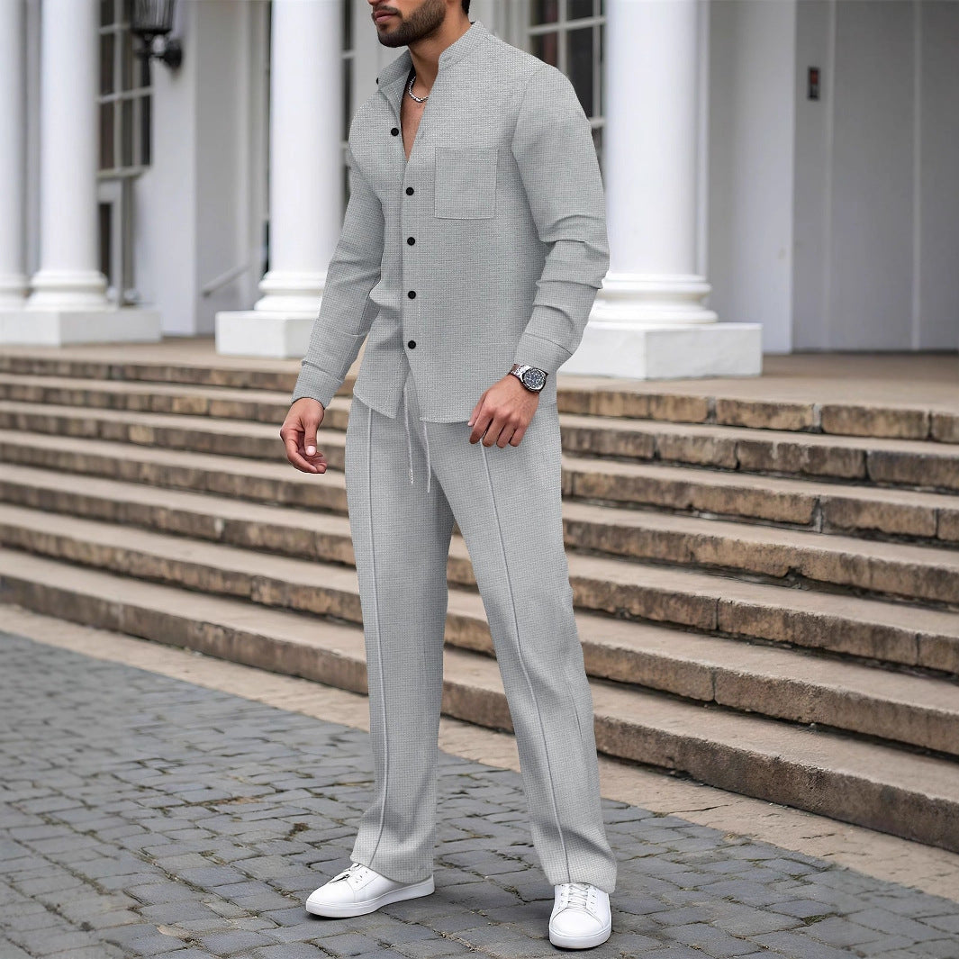 Herren elegante Karohose mit passendem Hemd ModeGeist