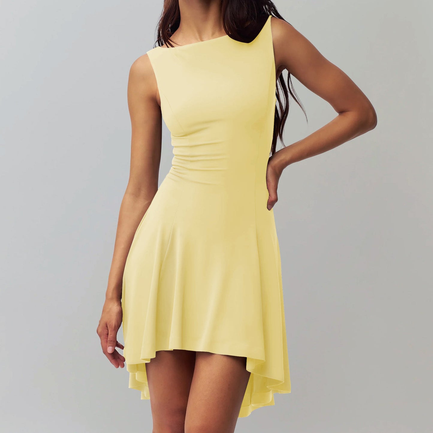 Damen ärmelloses asymmetrisches Kleid ModeGeist