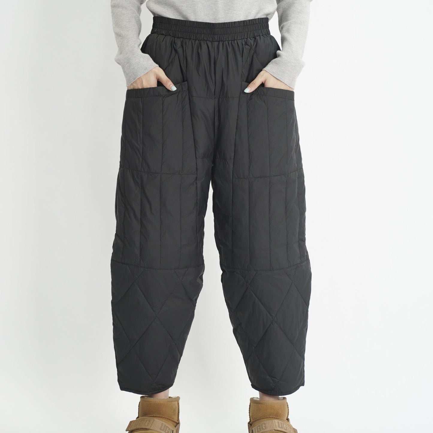 Damen gefütterte Freizeithose mit elastischem Bund und Taschen ModeGeist