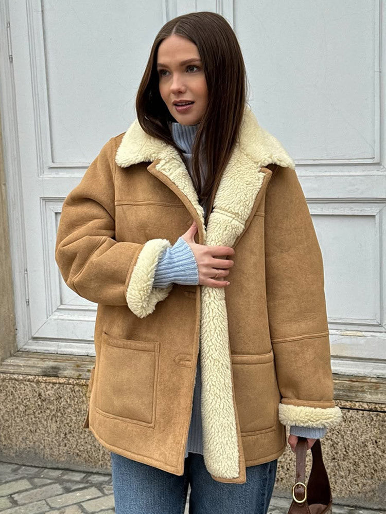 Damen Oversized Kunstfelljacke im lässigen Schnitt ModeGeist