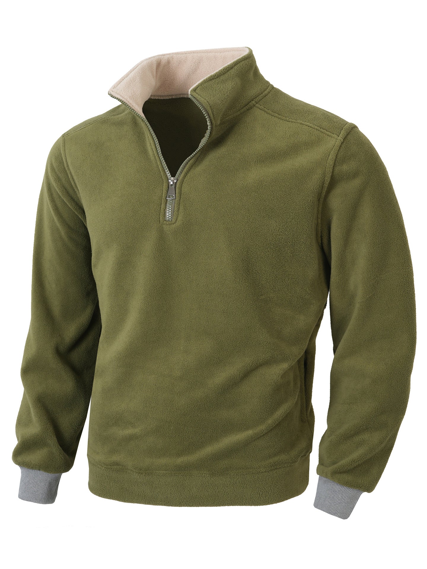 Herren Fleecejacke mit halblangem Reißverschluss ModeGeist