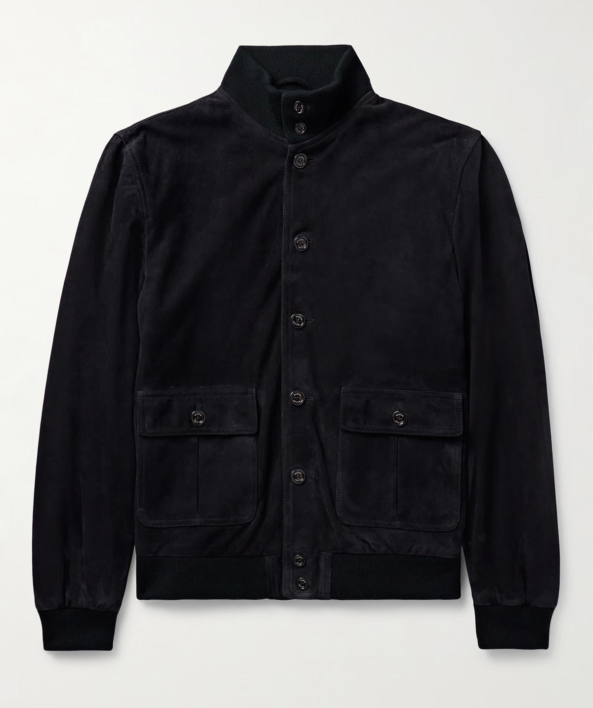 Herren elegante Wildlederjacke mit praktischem Kragen und aufgesetzten Taschen ModeGeist