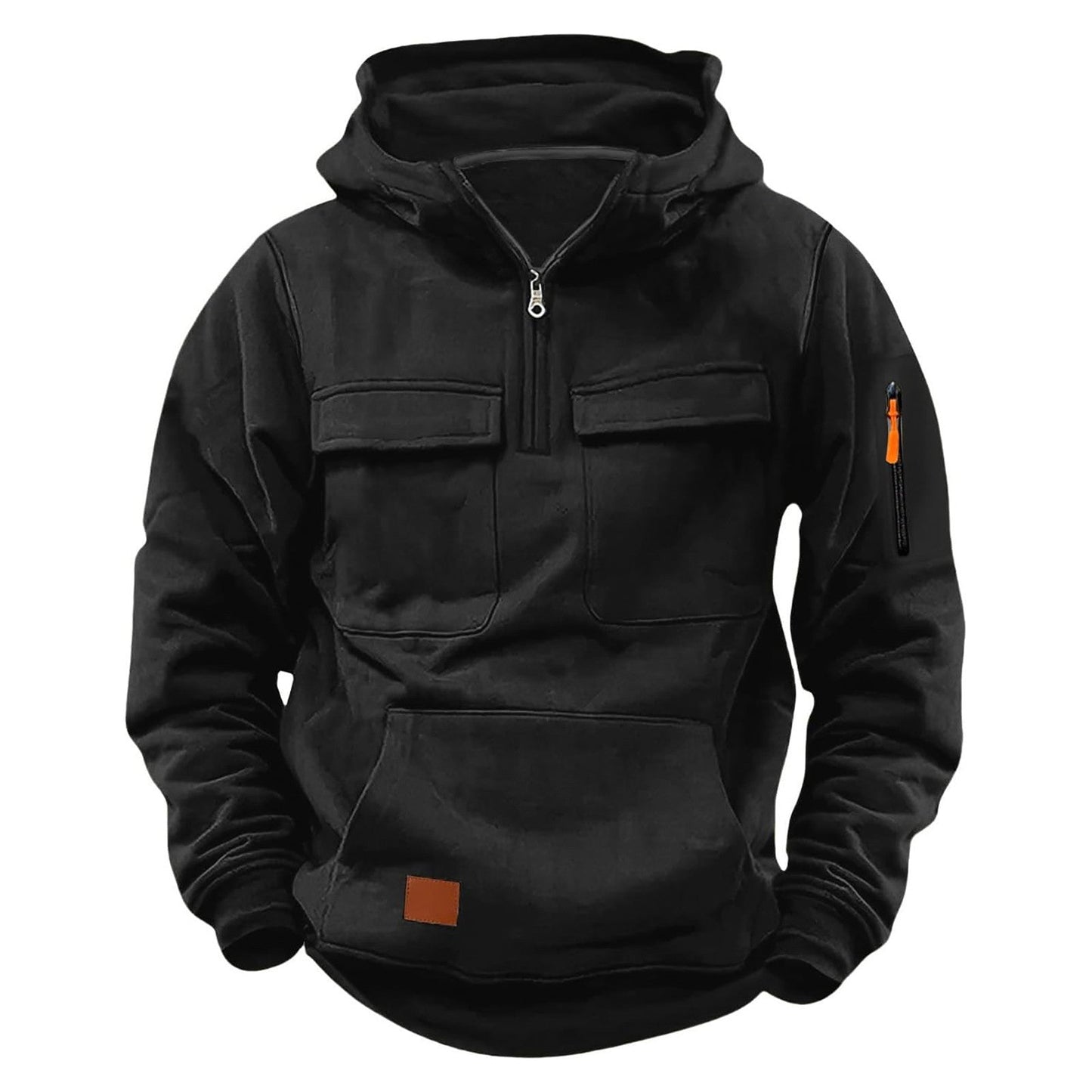Herren funktionale Kapuzenjacke mit Reißverschluss und praktischen Taschen ModeGeist