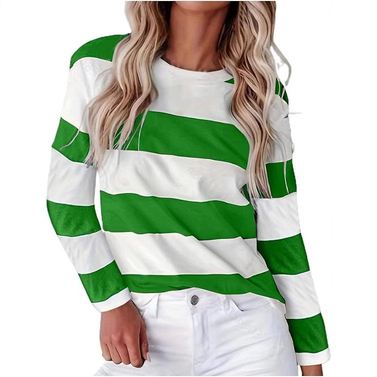 Damen lässiges gestreiftes Langarmshirt ModeGeist