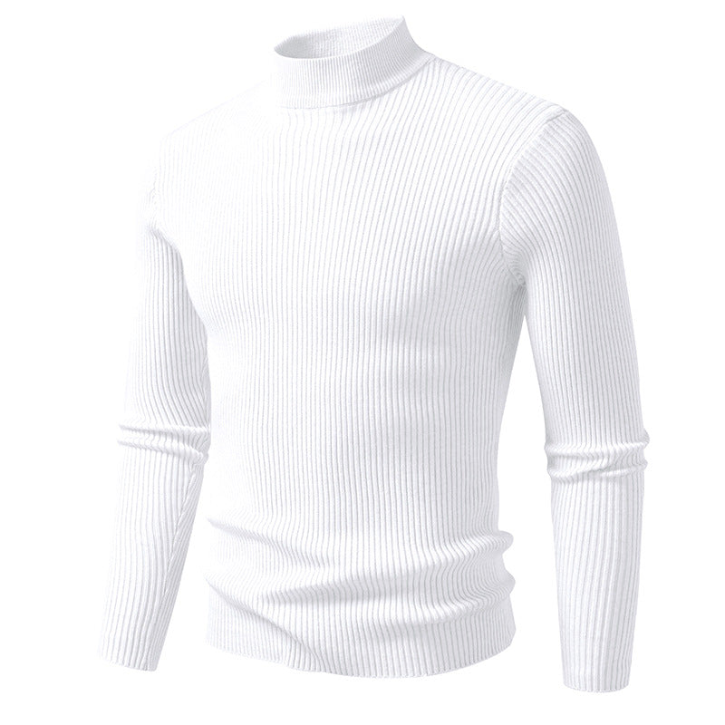 Herren Rollkragenpullover aus hochwertiger Stretch-Wolle mit Rippstruktur ModeGeist