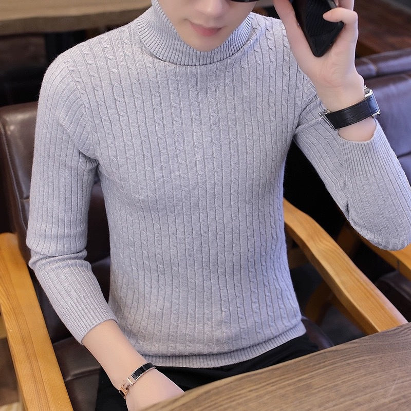 Damen Strickpullover mit hohem Kragen und Rippenmuster ModeGeist