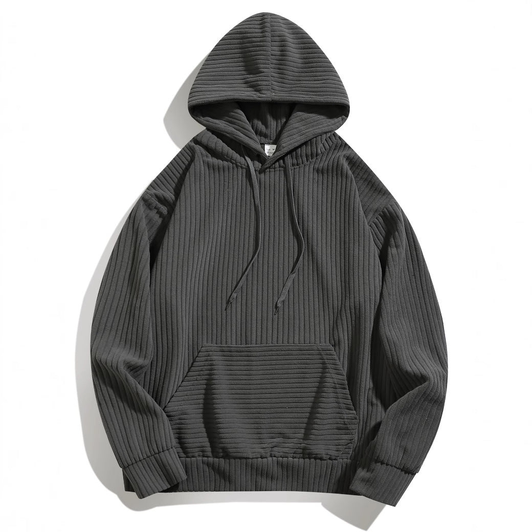 Herren Kapuzenpullover mit strukturierter Ripp-Textur und praktischen Taschen ModeGeist