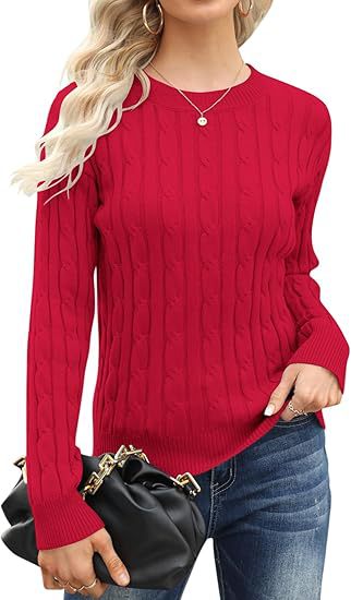 Damen klassischer Strickpullover mit Zopfdesign ModeGeist