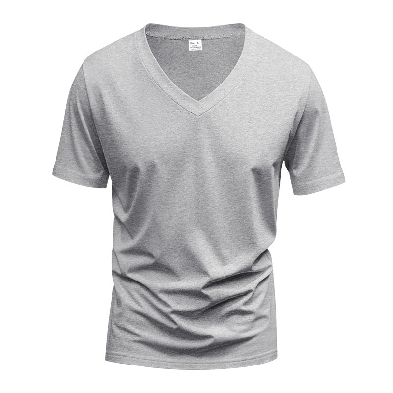 Herren V-Ausschnitt T-Shirt aus atmungsaktivem Baumwollmix mit modernem Schnitt ModeGeist