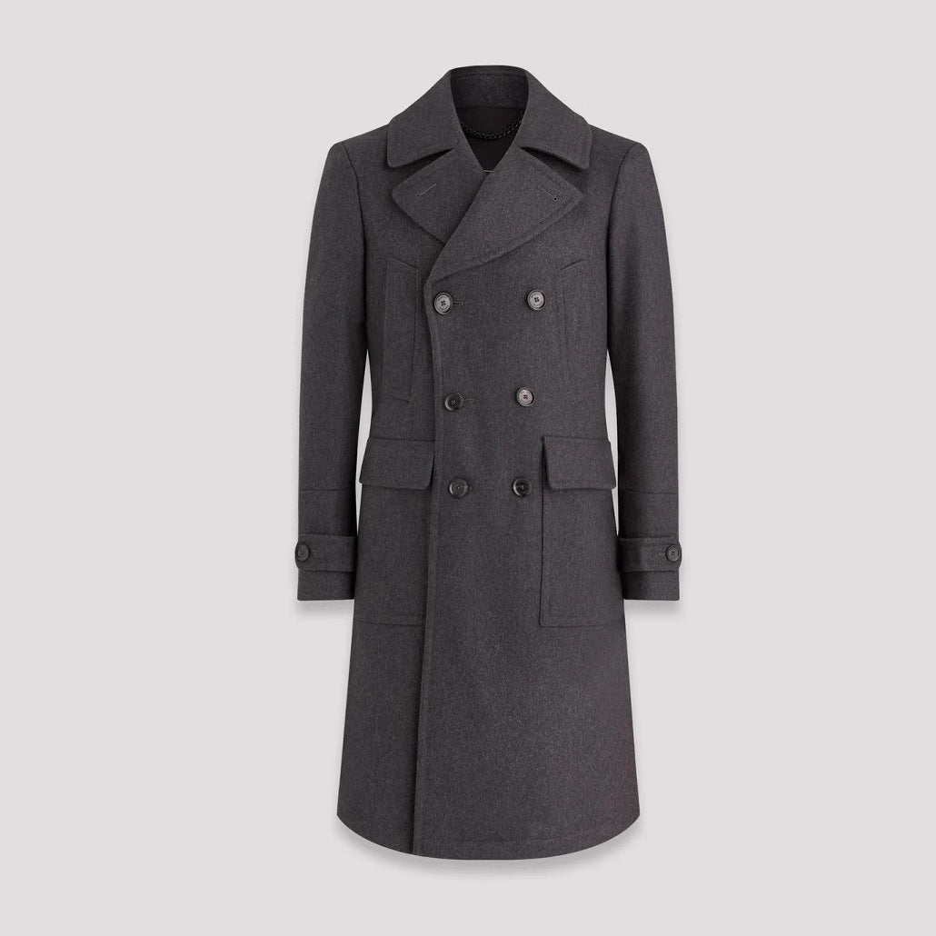 Herren eleganter Doppelt-Mantel mit praktischen Taschen und hochwertigem Futter ModeGeist