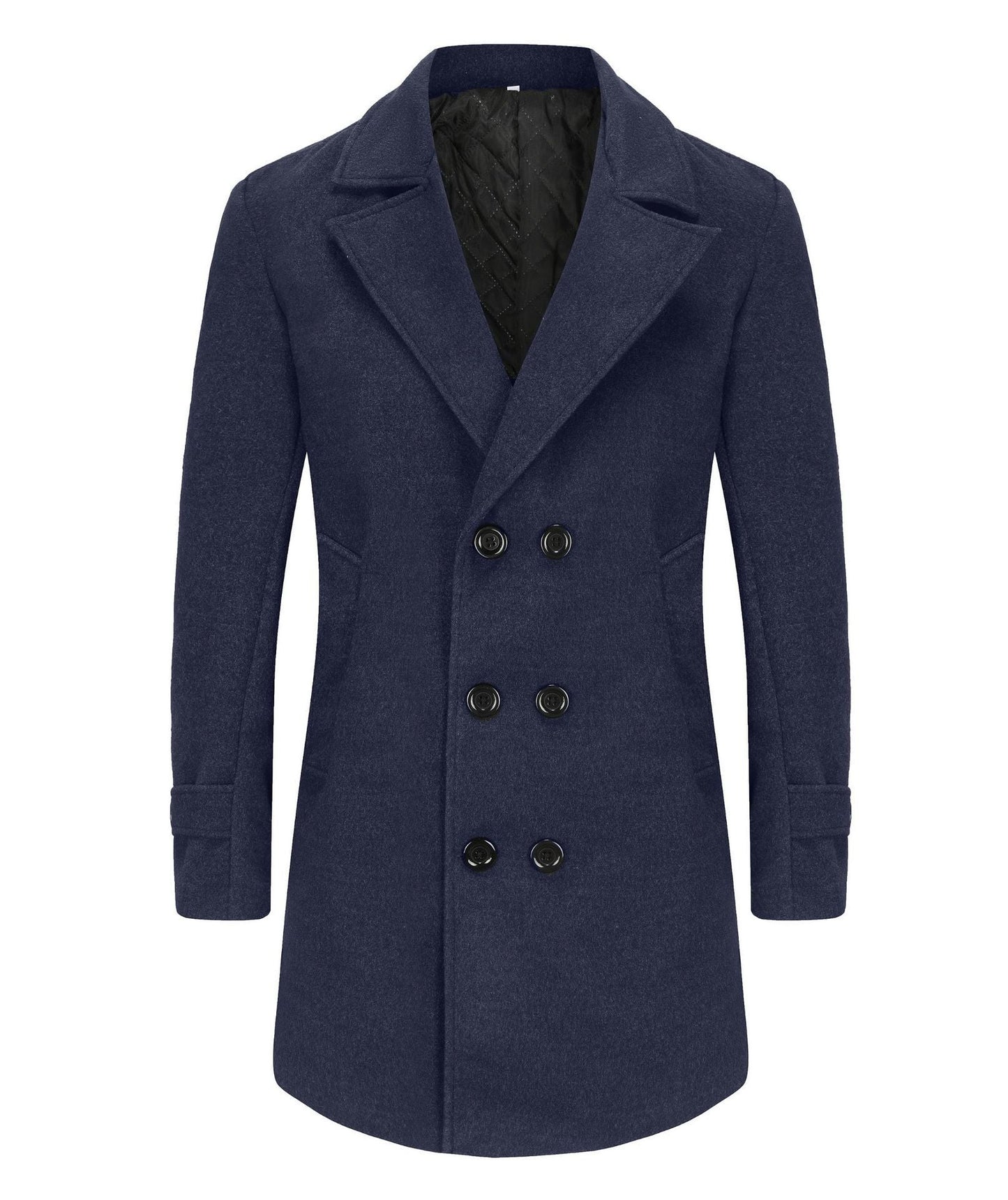 Herren eleganter Doppelreiher-Mantel mit schmalem Schnitt und gefüttertem Innenfutter ModeGeist