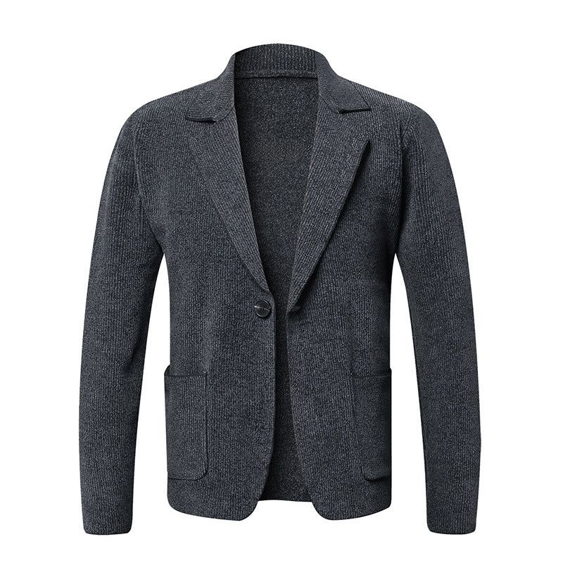 Herren eleganter Strickblazer mit praktischen Taschen ModeGeist