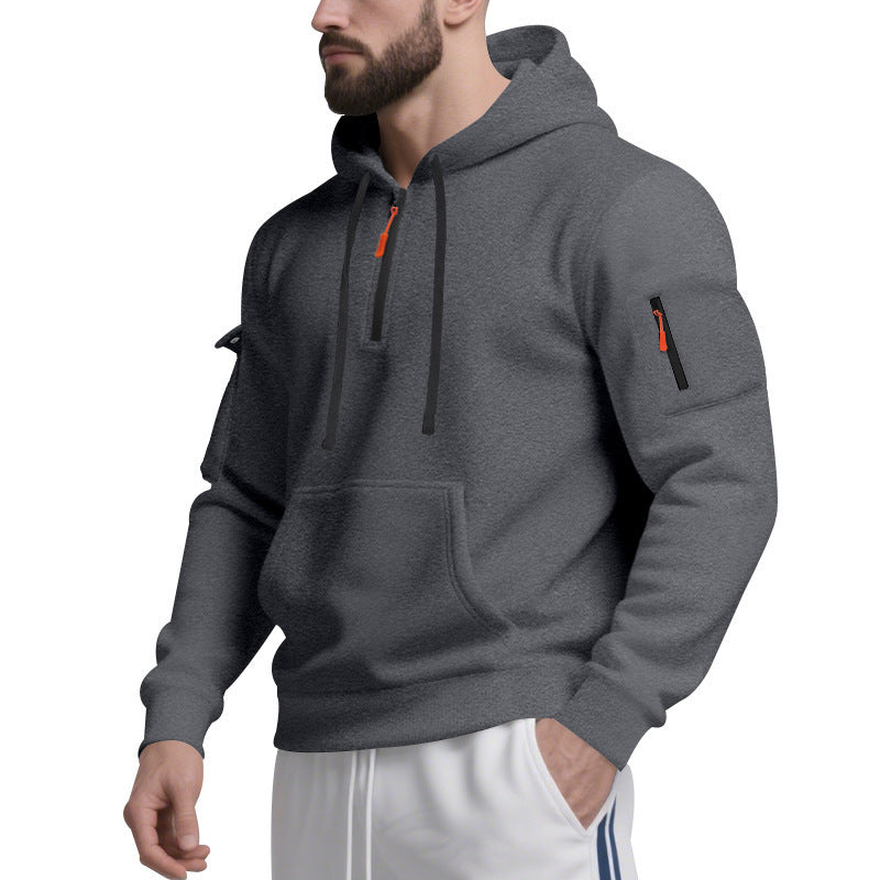 Herren Sport Hoodie mit praktischem Reißverschluss und seitlichen Taschen ModeGeist