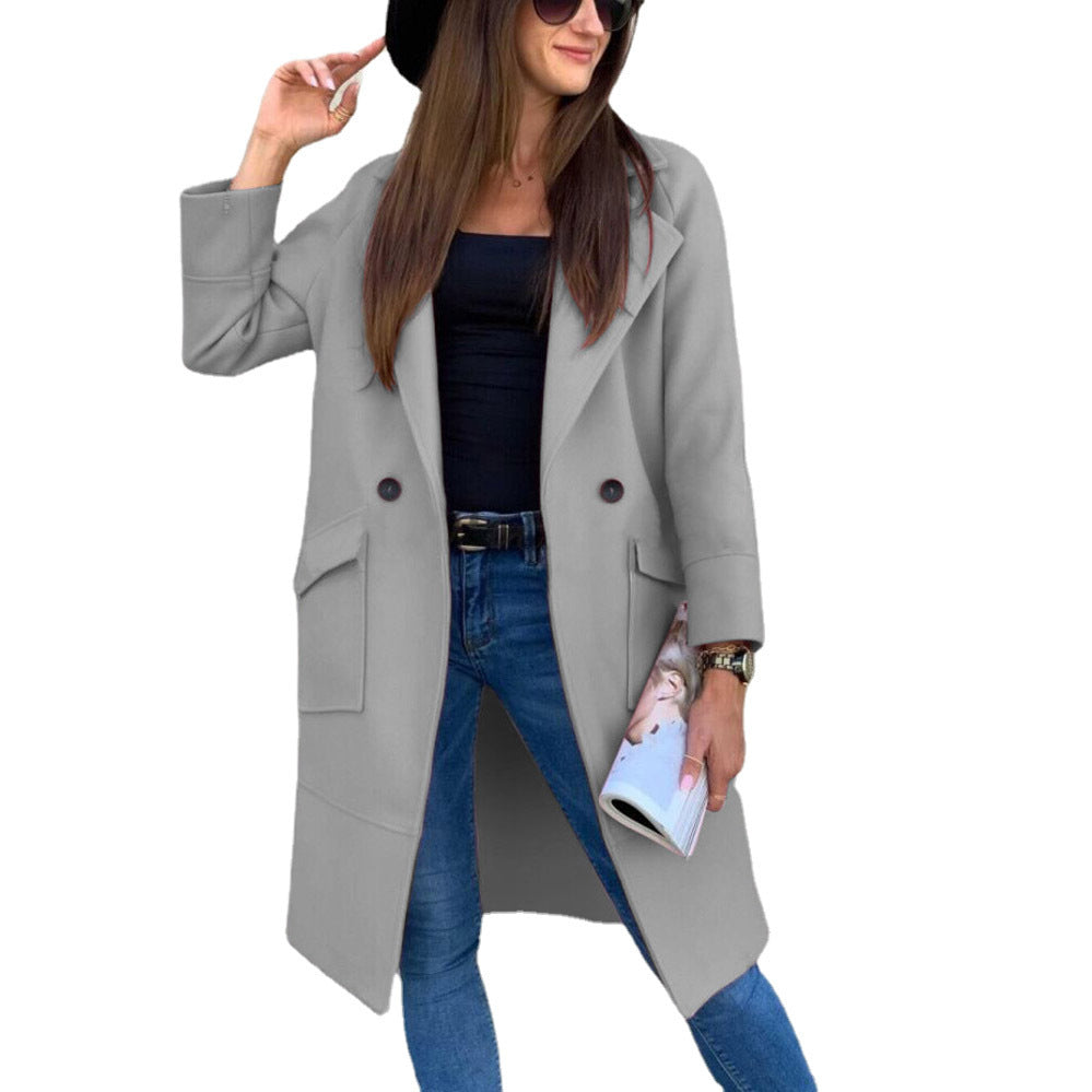 Damen lässiger Oversized-Mantel mit modernen Taschen und elegantem Revers ModeGeist