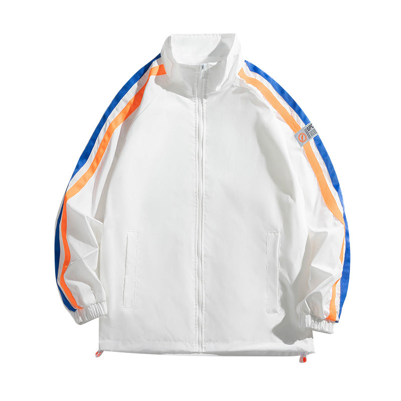 Damen Sportliche Windjacke mit stylischen Kontraststreifen ModeGeist