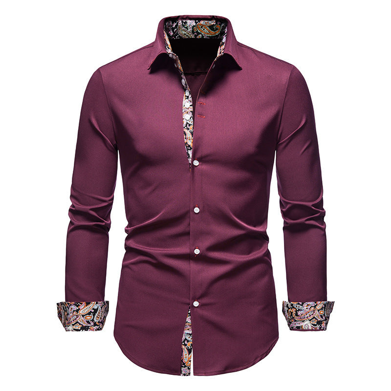 Herren elegantes Langarmhemd mit auffälligem Paisley-Muster ModeGeist
