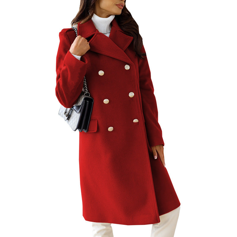 Damen Elegante und warme Wollmantel ModeGeist