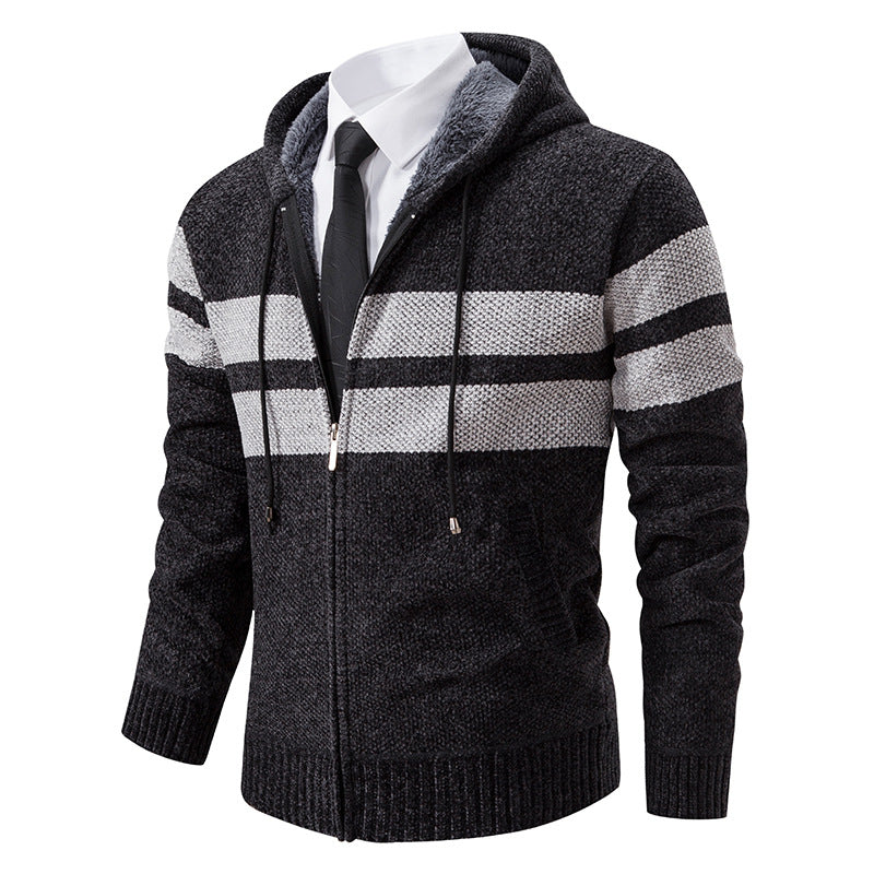 Herren Kapuzenpullover mit modernem Reißverschluss und praktischem Fleecefutter ModeGeist